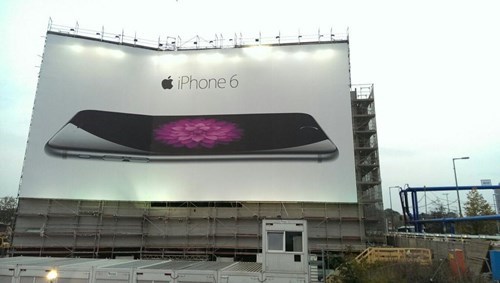 bent iphone billboard